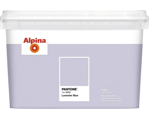 Alpina Peinture murale Pantone 14-3905 lavender blue 2,5 l Peinture murale Alpina en pot, teinte Lavender Blue, contenance 2,5 litres