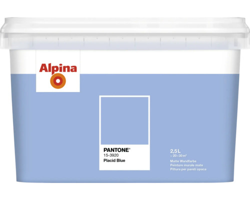 Alpina Peinture murale Pantone 15-3920 placid blue 2,5 l Peinture murale Alpina Placid Blue, seau de 2,5 litres