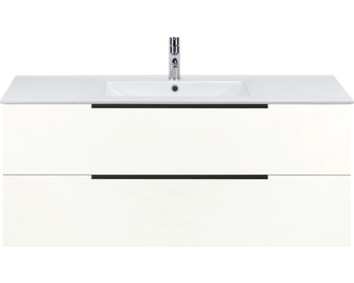 Meuble sous-lavabo avec deux tiroirs et vasque à poser