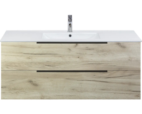 Meuble sous-vasque avec lavabo et robinet