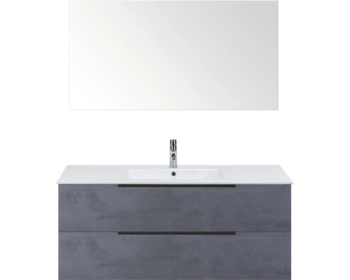 Meuble-lavabo avec lavabo, robinet et miroir pour la salle de bains