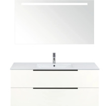 Ensemble de meubles-lavabos avec lavabo, meuble bas et miroir avec éclairage