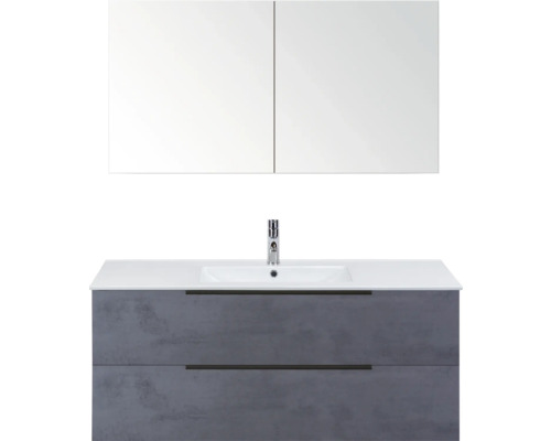 Meuble-lavabo avec lavabo et armoire de toilette