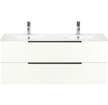 Meuble sous-vasque avec deux lavabos et deux tiroirs