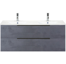 Meuble sous-vasque avec deux lavabos et deux tiroirs