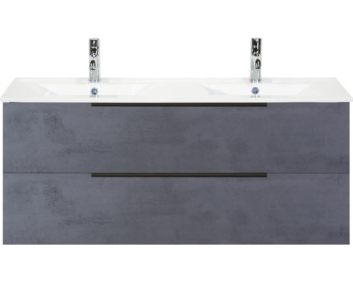 Meuble sous-vasque avec deux lavabos et deux tiroirs