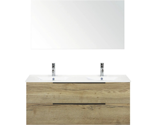 Badezimmermöbel-Set mit Waschtischunterschrank, Waschbecken und Spiegel