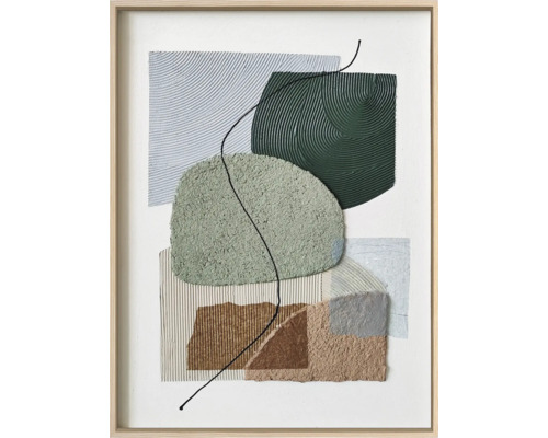 Gerahmtes Bild Original Abstract I 60x80 cm Gerahmtes Kunstwerk mit abstrakten Formen und Texturen