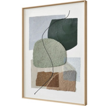 Abstraktes Wandbild mit Holzrahmen