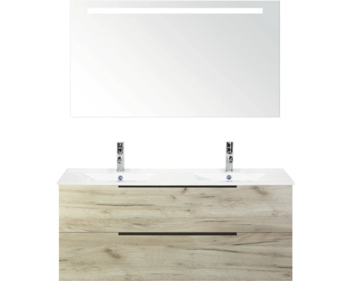 Badezimmermöbel-Set mit Waschbecken, Unterschrank und Spiegel