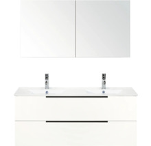 Doppelwaschtisch mit Unterschrank und Spiegelschrank für das Badezimmer