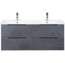 Waschtischunterschrank mit zwei Waschbecken und vier Schubladen