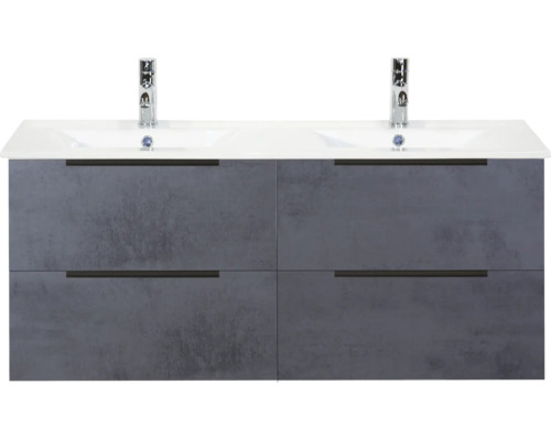 Waschtischunterschrank mit zwei Waschbecken und vier Schubladen