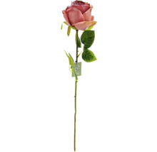 Rose artificielle unique avec feuilles et tige