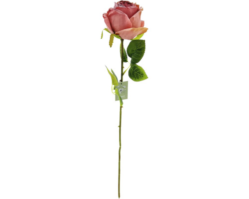 Rose artificielle unique avec feuilles et tige