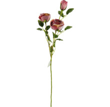 Branche de rose artificielle avec fleurs et feuilles