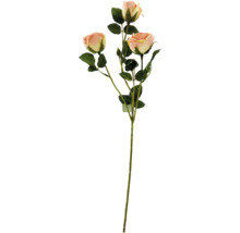 Branche de rose artificielle avec trois fleurs
