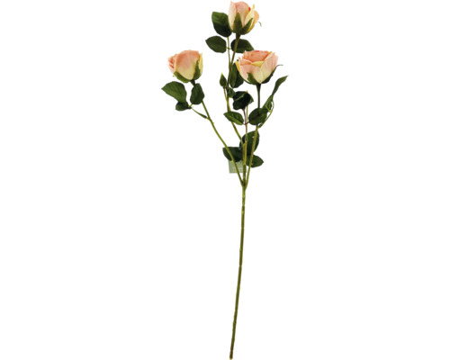 Branche de rose artificielle avec trois fleurs
