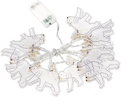 Guirlande lumineuse avec motifs d''ours polaires et fonctionnement sur piles