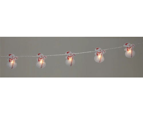 Guirlande lumineuse Lafiora bonhomme de neige 1,35 m 10 LED couleur de lumière blanc chaud avec minuteur 6 heures Guirlande lumineuse avec motifs de bonhomme de neige comme décoration de Noël