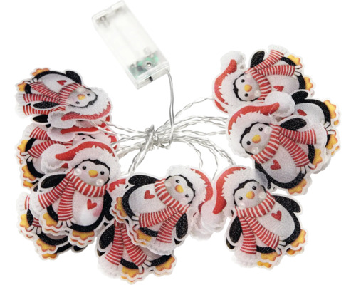 Guirlande lumineuse avec motifs de pingouins pour décoration de Noël