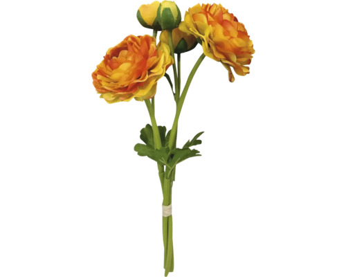 Bouquet de renoncules artificielles jaune-orange