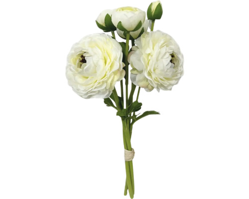 Plante artificielle ranunculus h 35 cm blanc Bouquet de renoncules artificielles