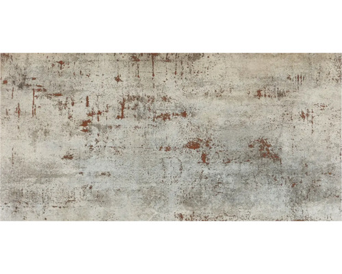 Feinsteinzeug Wand- und Bodenfliese Metal silver anpoliert BxLxS 60x120x1.05 cm Dekorative Wandfliese mit unregelmäßigem Muster