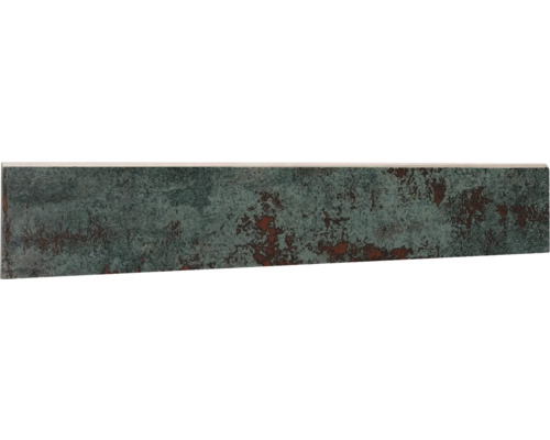 Plinthe de carrelage Metal seagreen semi-poli 9x60 cm Carreau décoratif avec motif