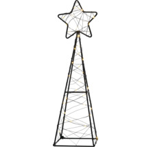 Dekoration Weihnachtsbaum aus Metall mit Stern und Beleuchtung