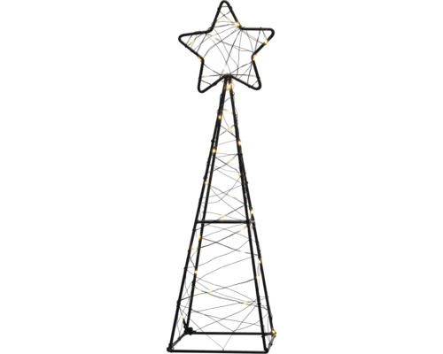 Dekoration Weihnachtsbaum aus Metall mit Stern und Beleuchtung