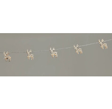Dekorative Lichterkette mit Rentierfiguren aus Holz