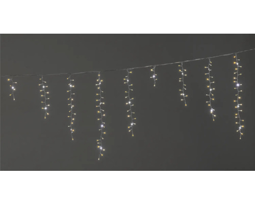 Guirlande lumineuse Lafiora stalactite 504 LED couleur d'éclairage blanc neutre avec minuterie 6 heures CH Guirlande lumineuse glaçons avec lumières blanc chaud pour la décoration