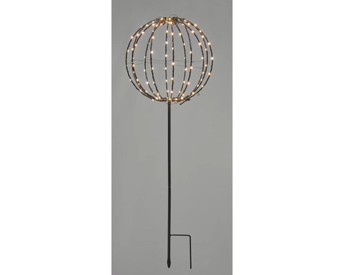 Leuchtfigur Lafiora Metallkugel Stab 132 LEDs Lichtfarbe warmweiss inkl. 6 Stunden Timer CH Dekorative Kugelleuchte mit Erdspieß zur Gartenbeleuchtung