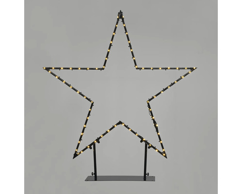 Leuchtfigur Lafiora Metallstern Solar 136 LEDs Lichtfarbe warmweiss inkl. 6 Stunden Timer Dekorativer Stern mit Leuchtdioden auf einem Ständer