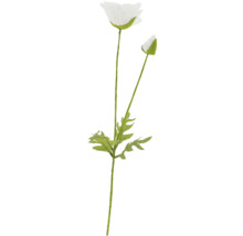 Dekorative Kunstblume mit weisser Blüte und grünen Blättern