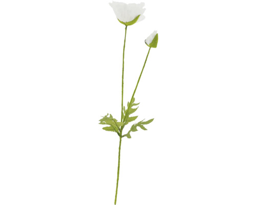 Dekorative Kunstblume mit weisser Blüte und grünen Blättern