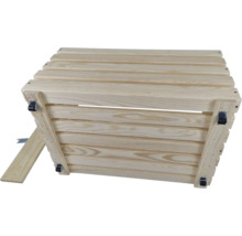 Banc à plantes en bois avec roulettes
