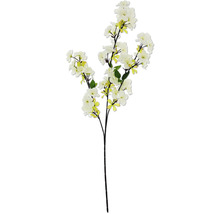 Branche fleurie artificielle avec fleurs et feuilles.