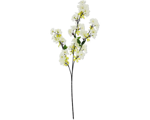 Branche fleurie artificielle avec fleurs et feuilles.