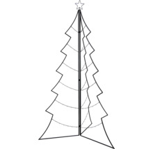 Contour d''un arbre de Noël stylisé avec une étoile et un éclairage intégré