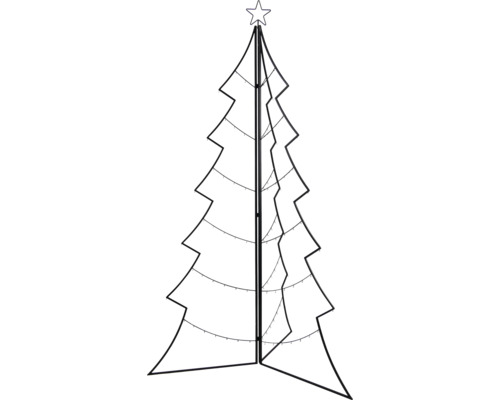 Contour d''un arbre de Noël stylisé avec une étoile et un éclairage intégré