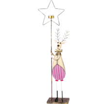Figurine décorative de renne avec bougeoir en forme d''étoile