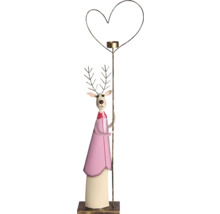 Figurine décorative de renne avec bougeoir en forme de cœur