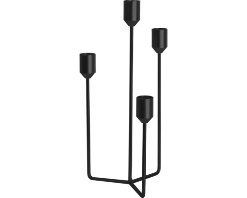 Bougeoir Lafiora en métal 14.5 x 13 x 28.5 cm noir Chandelier noir pour quatre bougies