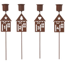 Ensemble de bougeoirs de l''Avent en forme de maison avec les chiffres un à quatre