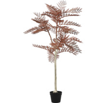 Arbre décoratif en plastique avec des feuilles brunes en pot