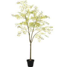 Arbre artificiel avec des feuilles vertes dans un pot noir