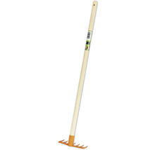 Gartenrechen mit Holzstiel und Zinken
