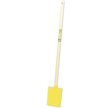 Gelber Pflanzspaten mit Holzgriff